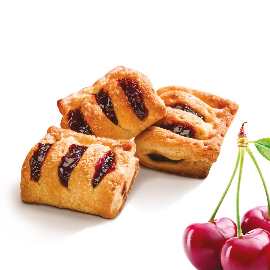 Melody Cherry A mini strudel filled with cherry jam. Little puff pastry delights with a grand