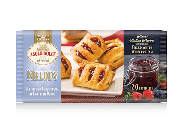 MELODY FRUTTI DI BOSCO - pasta sfoglia farcita - 100 g produzione e vendita - MELODY FRUTTI DI BOSCO 100 g