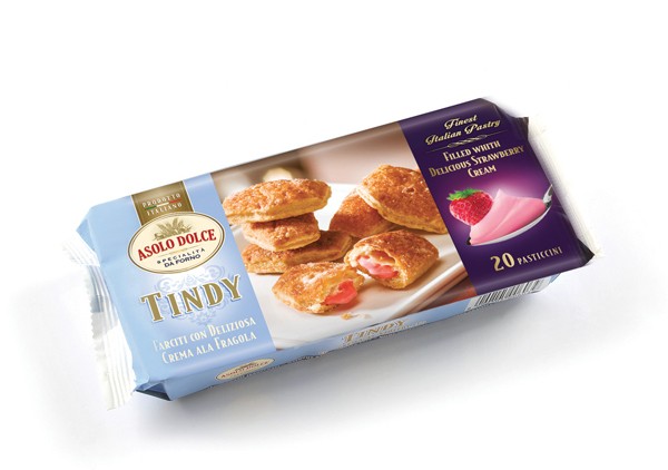 TINDY fragola - pasta sfoglia farcita - 110 g produzione e vendita - TINDY fragola 110 g