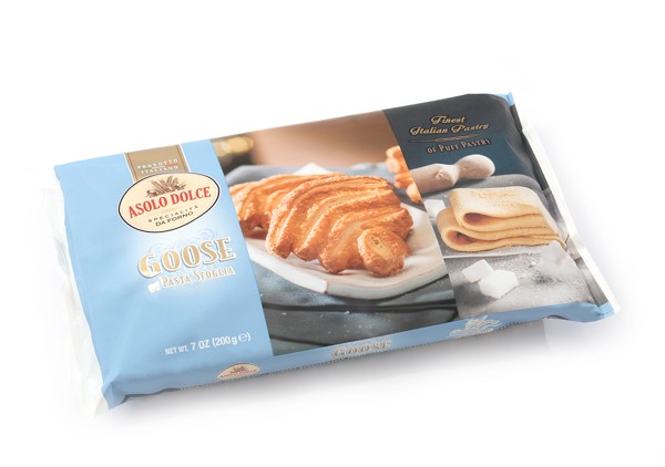 gancetti di pasta sfoglia, sfogliette glassate, produzione e vendita - goose 200gr