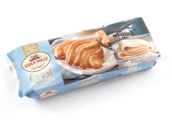 gancetti di pasta sfoglia, sfogliette glassate, produzione e vendita - goose 200gr