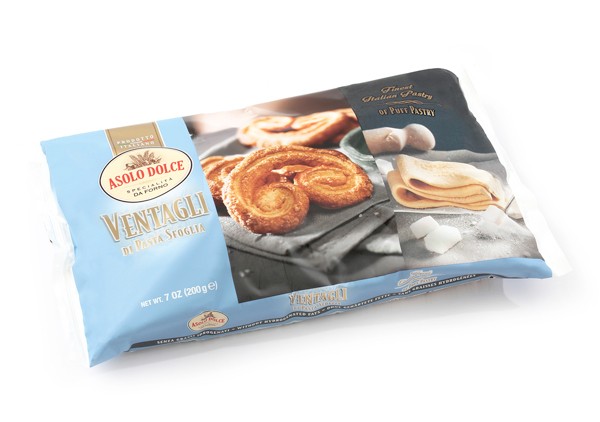 ventagli di pasta sfoglia, sfogliette glassate, produzione e vendita - ventagli 200gr