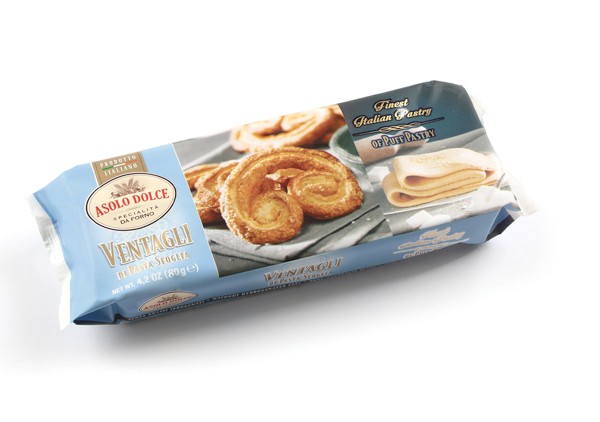 ventagli di pasta sfoglia, sfogliette glassate, produzione e vendita - ventagli 200gr