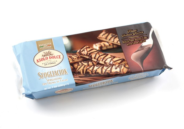 Pasta sfoglia, sfogliette ricoperte di cioccolata, produzione e vendita - Sfoglia Ciock 200gr